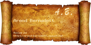 Arend Bernadett névjegykártya